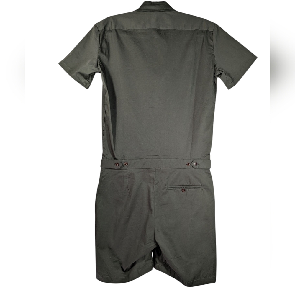 NWT RomperJack Men’s Olive Green Romper Jumpsuit Shortsleeve Festival Outfit S - Picture 4 of 12